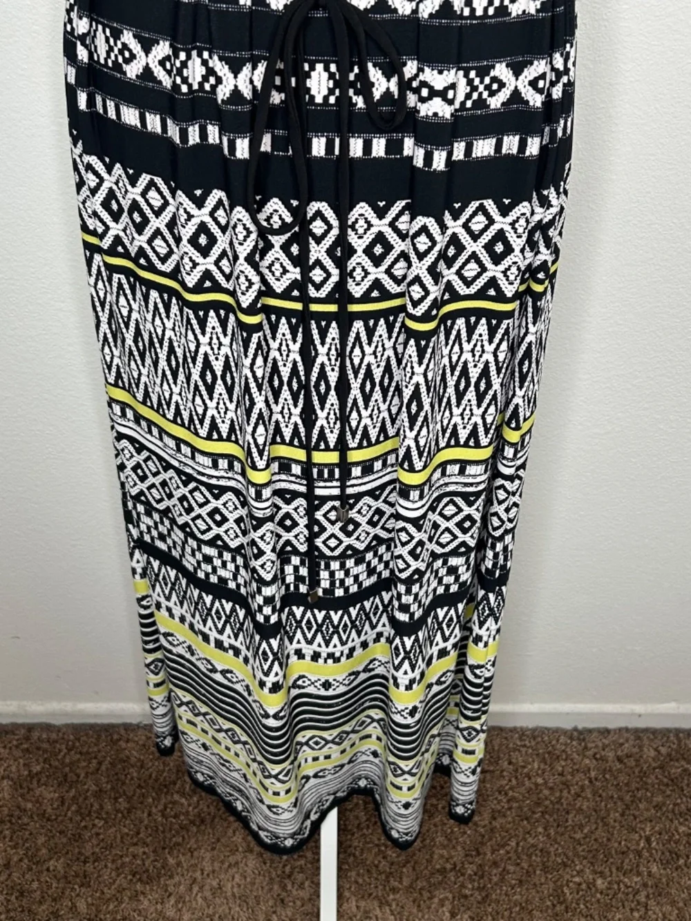 Catherines Womens Black & White Patterned Sleeveless Jersey Maxi Dress Size 1X - Picture 4 of 9